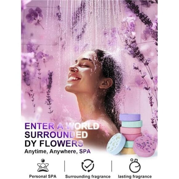 Shower Steamers Aromatherapy 8 Scents Women Lavender Natural Elegant Packaging - Picture 3 of 7